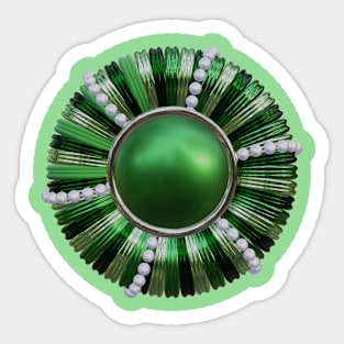 Spiral green with pearls Sticker